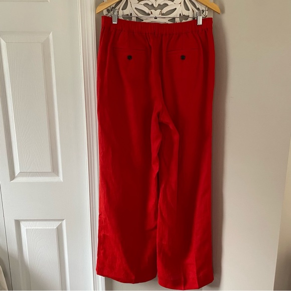 J. Crew Linen Wide Leg Women's Trouser Pants Holidays M Preppy Business Casual - Picture 10 of 13